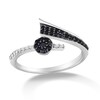Thumbnail Image 4 of 1/3 CT. T.W. Black and White Diamond Bypass Open Ring in 10K White Gold