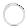 Thumbnail Image 2 of 1/4 CT. T.W. Black and White Diamond Ribbon Overlap Ring in 10K White Gold