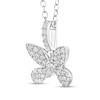 Thumbnail Image 5 of 1/4 CT. T.W. Diamond Butterfly Drop Pendant in 10K White Gold