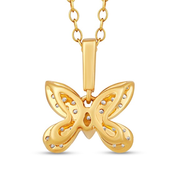1/4 CT. T.w. Diamond Butterfly Drop Pendant in 10K Gold