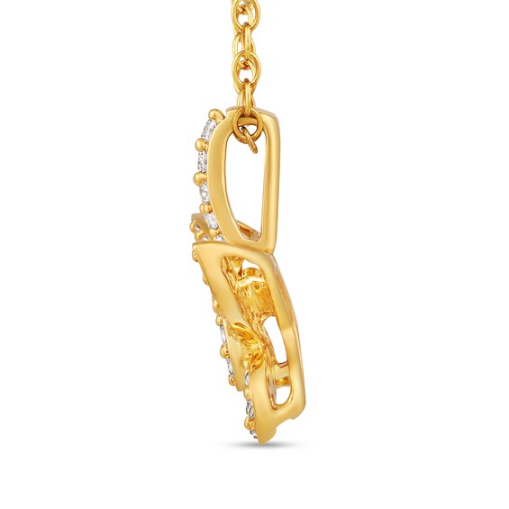 1/4 CT. T.w. Diamond Butterfly Drop Pendant in 10K Gold