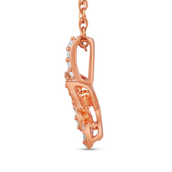 1/4 CT. T.w. Diamond Butterfly Drop Pendant in 10K Rose Gold