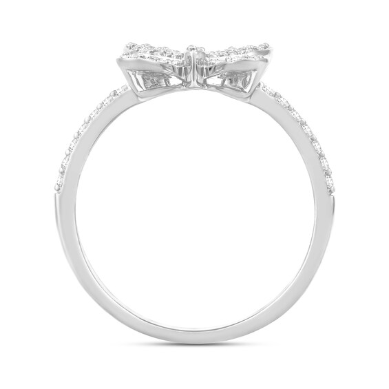 1/3 CT. T.w. Diamond Butterfly Ring in 10K White Gold