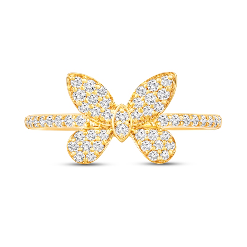 Main Image 1 of 1/3 CT. T.W. Diamond Butterfly Ring in 10K Gold