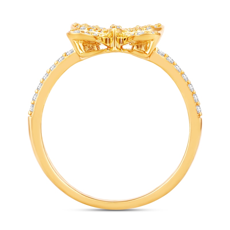 Main Image 2 of 1/3 CT. T.W. Diamond Butterfly Ring in 10K Gold
