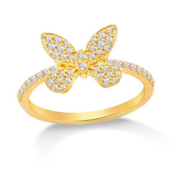 1/3 CT. T.w. Diamond Butterfly Ring in 10K Gold