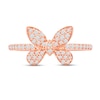 Thumbnail Image 1 of 1/3 CT. T.W. Diamond Butterfly Ring in 10K Rose Gold