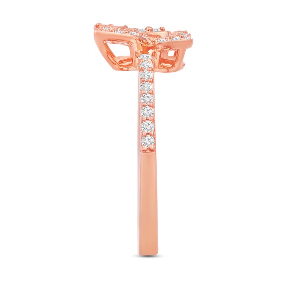1/3 CT. T.w. Diamond Butterfly Ring in 10K Rose Gold