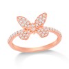 Thumbnail Image 4 of 1/3 CT. T.W. Diamond Butterfly Ring in 10K Rose Gold