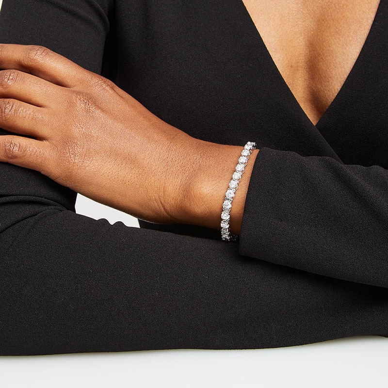 Main Image 2 of 9 CT. T.W. Lab-Grown Diamond Line Bracelet in 10K White Gold