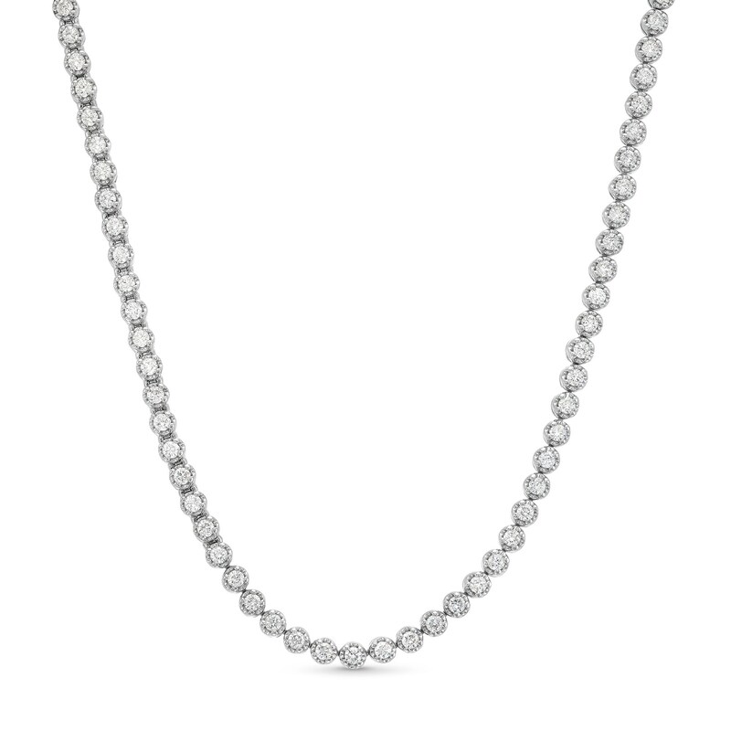 Main Image 1 of 4 CT. T.W. Lab-Grown Diamond Eternity Choker Necklace in 10K White Gold - 15.0"