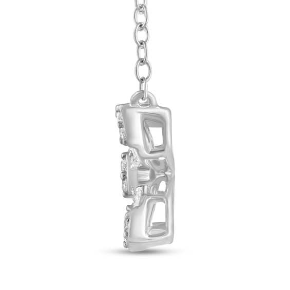 3/8 CT. T.w. Multi-Diamond Butterfly Necklace in 10K White Gold