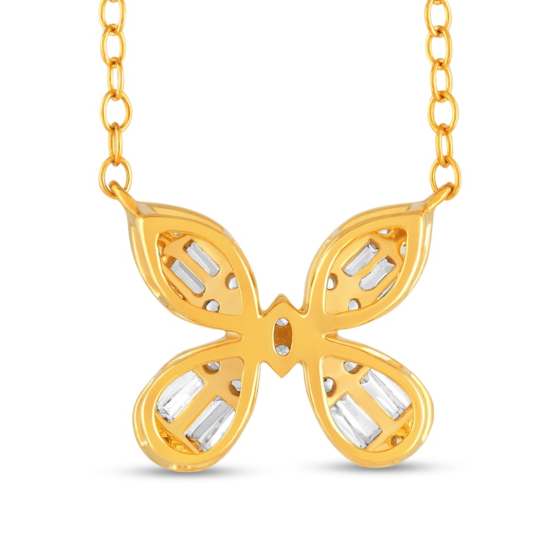 Main Image 2 of 3/8 CT. T.W. Multi-Diamond Butterfly Necklace in 10K Gold