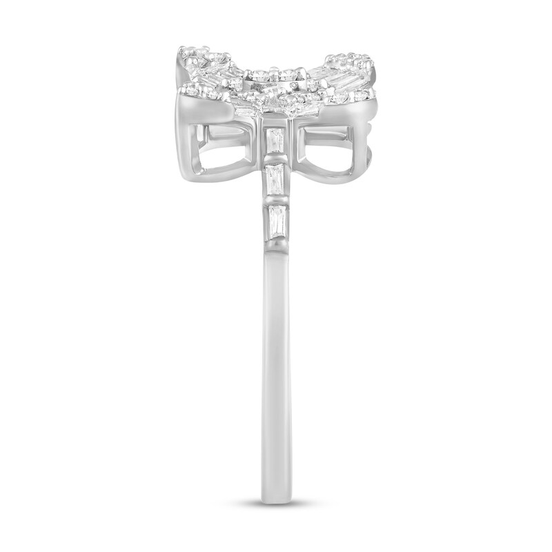 Main Image 3 of 1/2 CT. T.W. Multi-Diamond Butterfly Ring in 10K White Gold