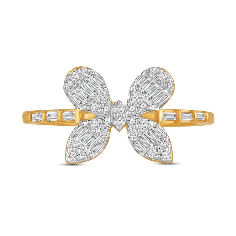 Main Image 1 of 1/2 CT. T.W. Multi-Diamond Butterfly Ring in 10K Gold