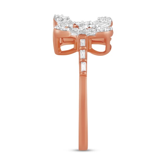 1/2 CT. T.w. Multi-Diamond Butterfly Ring in 10K Rose Gold