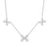 Thumbnail Image 1 of 1/2 CT. T.W. Diamond Butterfly Trio Station Necklace in 10K White Gold
