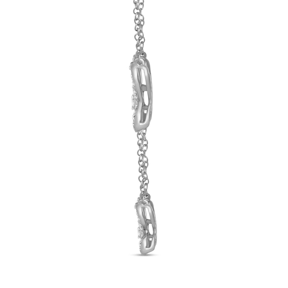 1/2 CT. T.w. Diamond Butterfly Trio Station Necklace in 10K White Gold