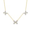 Thumbnail Image 1 of 1/2 CT. T.W. Diamond Butterfly Trio Station Necklace in 10K Gold