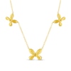 Thumbnail Image 2 of 1/2 CT. T.W. Diamond Butterfly Trio Station Necklace in 10K Gold