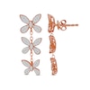 Thumbnail Image 1 of 1/2 CT. T.W. Diamond Butterfly Trio Drop Earrings in 10K Rose Gold