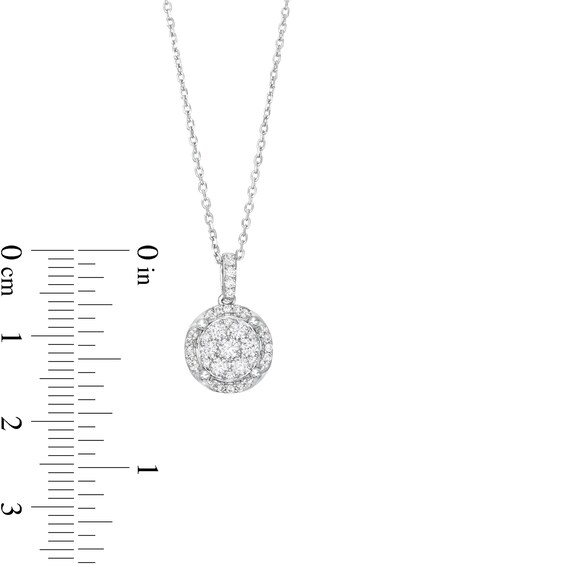 1/2 CT. T.w. Multi-Diamond Tulip Frame Drop Pendant in 10K White Gold - 19"