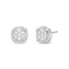 Thumbnail Image 1 of 1/2 CT. T.W. Multi-Diamond Tulip Frame Stud Earrings in 10K White Gold