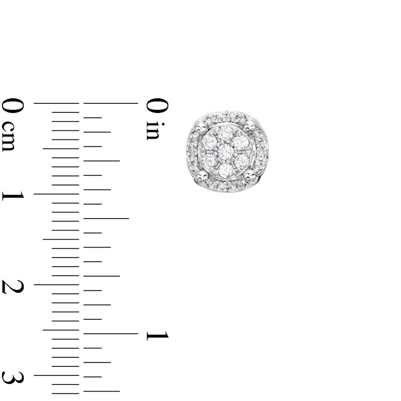 Main Image 3 of 1/2 CT. T.W. Multi-Diamond Tulip Frame Stud Earrings in 10K White Gold