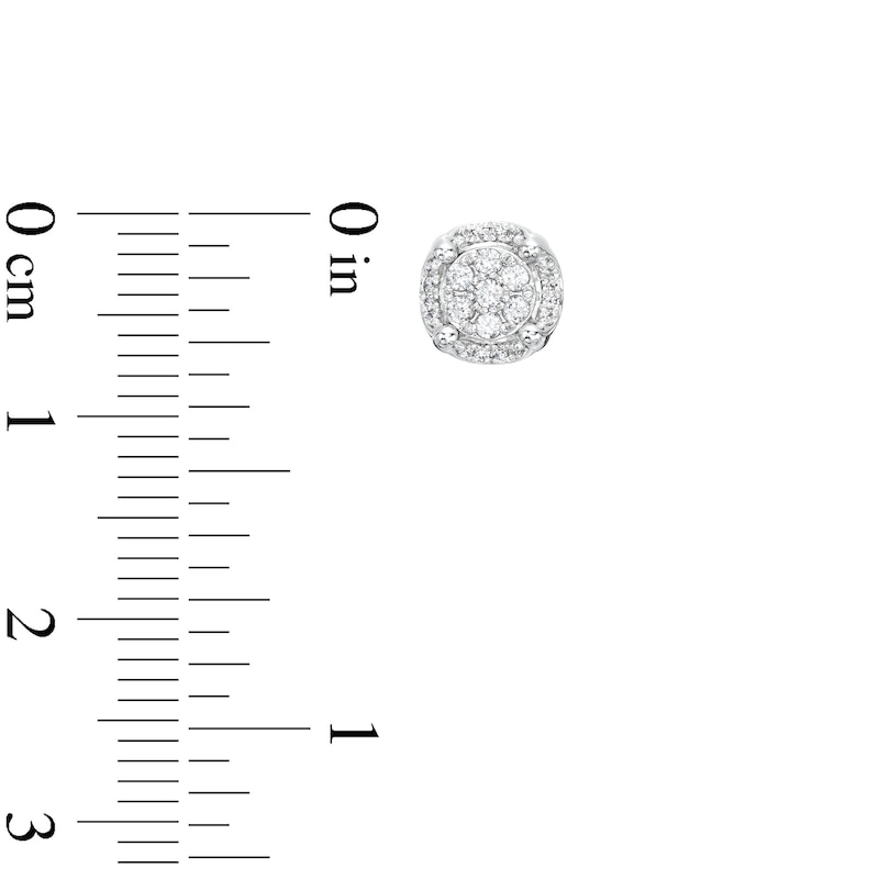 Main Image 3 of 1/4 CT. T.W. Multi-Diamond Tulip Frame Stud Earrings in 10K White Gold