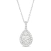 Thumbnail Image 1 of 1/2 CT. T.W. Pear-Shaped Multi-Diamond Tulip Frame Drop Pendant in 10K White Gold - 19"