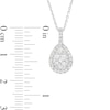 Thumbnail Image 3 of 1/2 CT. T.W. Pear-Shaped Multi-Diamond Tulip Frame Drop Pendant in 10K White Gold - 19"