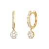 Thumbnail Image 1 of 1/2 CT. T.W. Multi-Diamond Dangle Flower Drop Earrings in 10K Gold