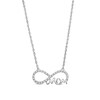 Thumbnail Image 1 of 1/10 CT. T.W. Diamond Cursive "mom" Infinity Necklace in Sterling Silver
