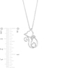 Thumbnail Image 3 of 1/20 CT. T.W. Diamond Cat with Bow Tie and Loop Heart Tail Pendant in Sterling Silver
