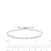 Thumbnail Image 3 of 1/2 CT. T.W. Diamond Station Bolo Bracelet in 10K White Gold - 9.5"