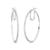 Thumbnail Image 1 of 1/4 CT. T.W. Diamond Hoop Earrings in 10K White Gold