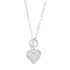 Thumbnail Image 1 of 1/4 CT. T.W. Diamond Pavé Toggle Heart Dangle Necklace in Sterling Silver - 20"