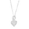 Thumbnail Image 0 of 1/4 CT. T.W. Diamond Pavé Toggle Heart Dangle Necklace in Sterling Silver - 20"