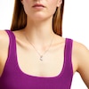 Thumbnail Image 2 of 1/4 CT. T.W. Diamond Pavé Toggle Heart Dangle Necklace in Sterling Silver - 20"