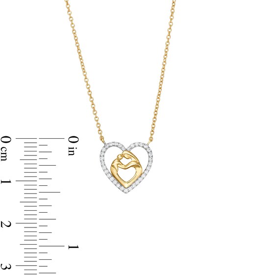 1/10 CT. T.w. Diamond Motherly Love Heart Necklace in 10K Gold - 17"