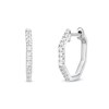 Thumbnail Image 1 of 1/10 CT. T.W. Diamond Octagonal Huggie Hoop Earrings in 10K White Gold