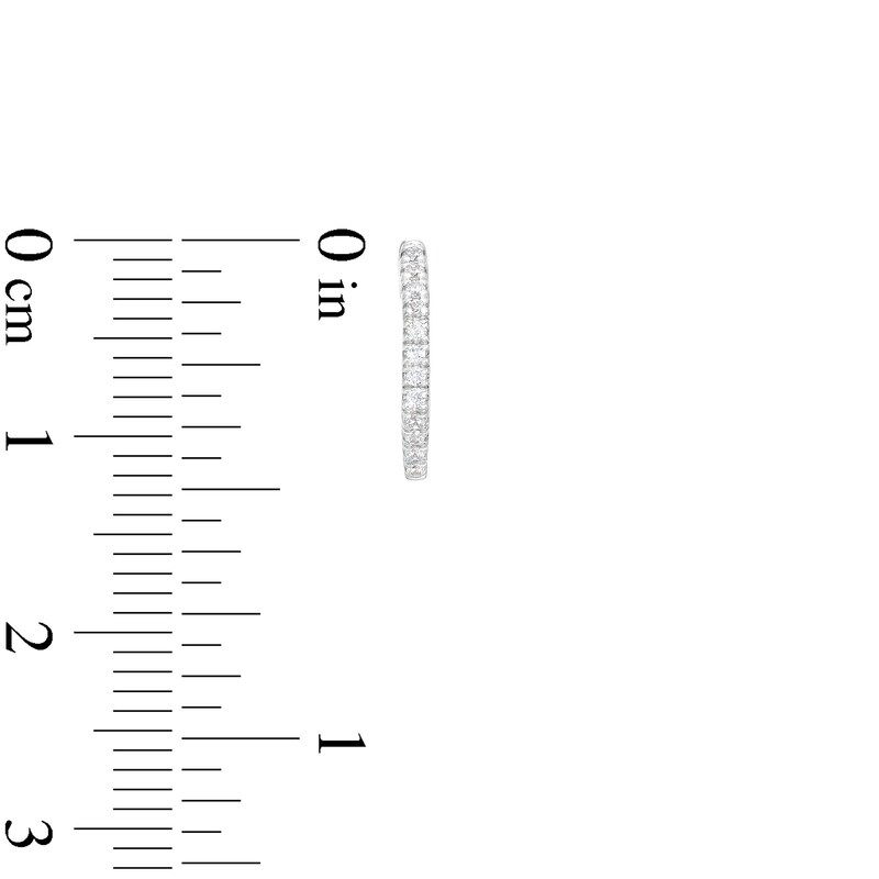 Main Image 3 of 1/10 CT. T.W. Diamond Octagonal Huggie Hoop Earrings in 10K White Gold