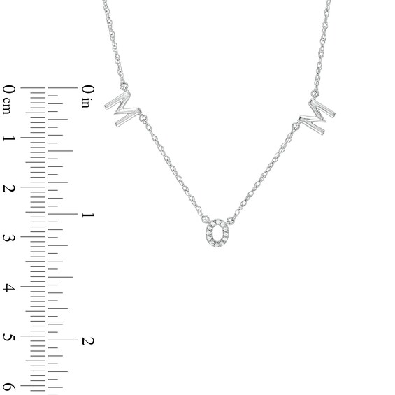 1/20 CT. T.w. Diamond Mom Letter Station Necklace in Sterling Silver