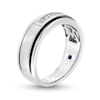 Thumbnail Image 3 of Men's Vera Wang Love Collection 1/4 CT. T.W. Baguette Diamond Deep Groove Wedding Band in 14K White Gold