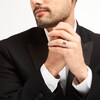 Thumbnail Image 2 of Vera Wang Men's 1/2 CT. T.W. Baguette Diamond Station Double Row Wedding Band in 14K White Gold