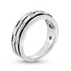 Thumbnail Image 3 of Vera Wang Men's 1/2 CT. T.W. Baguette Diamond Station Double Row Wedding Band in 14K White Gold