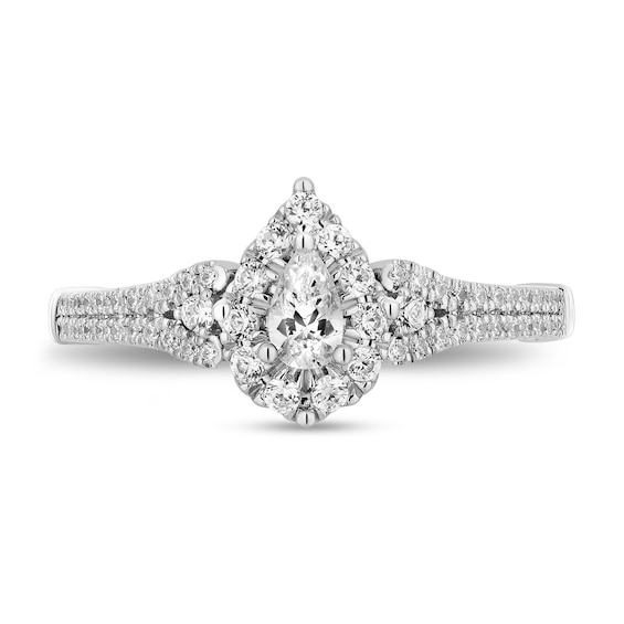 Collector's Edition Enchanted Disney 3/4 CT. T.w. Pear Diamond Engagement Ring in 14K White Gold