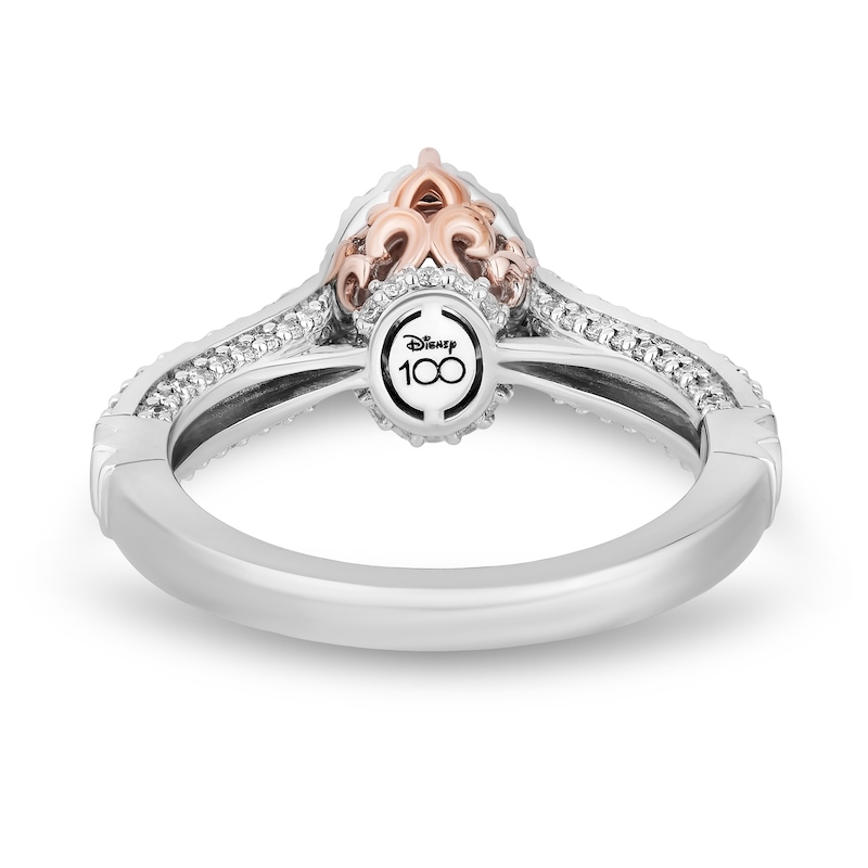 Main Image 3 of Collector's Edition Enchanted Disney 1 CT. T.W. Oval Diamond Engagement Ring in 14K Two-Tone Gold