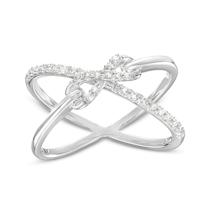 Main Image 1 of 1/5 CT. T.W. Diamond Infinity Orbit Ring in Sterling Silver - Size 7