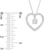 Thumbnail Image 3 of 3/8 CT. T.W. Diamond Dangle in Heart Pendant in 10K White Gold